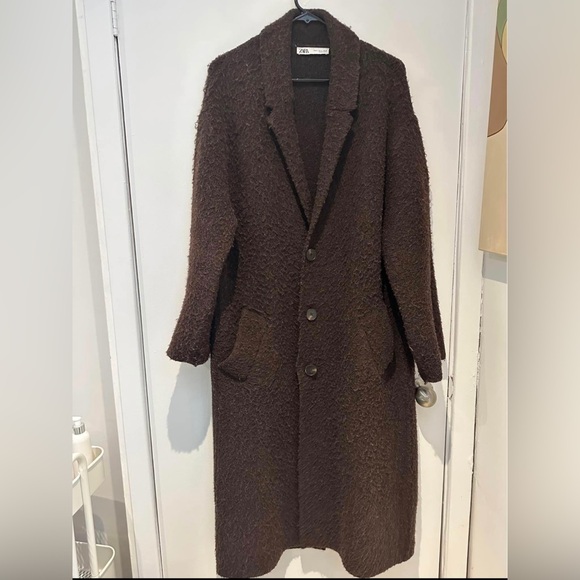Zara brown wool coat size s - Picture 6 of 7